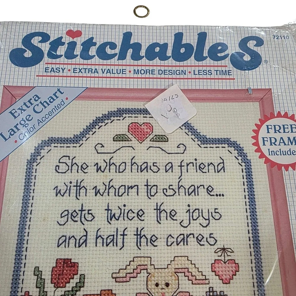 Stitchables‎ Counted Cross Stitch Kit She Who Has a Friend 8x10 Free Frame New